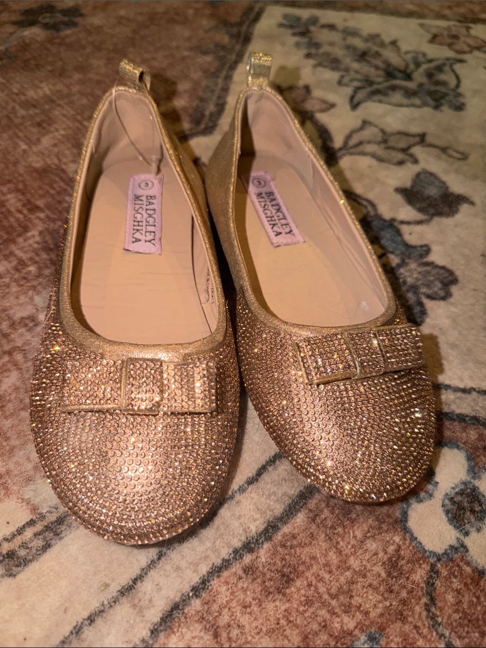 Badgley Mischka Women's Rose Gold Crystal-Embellished Flats